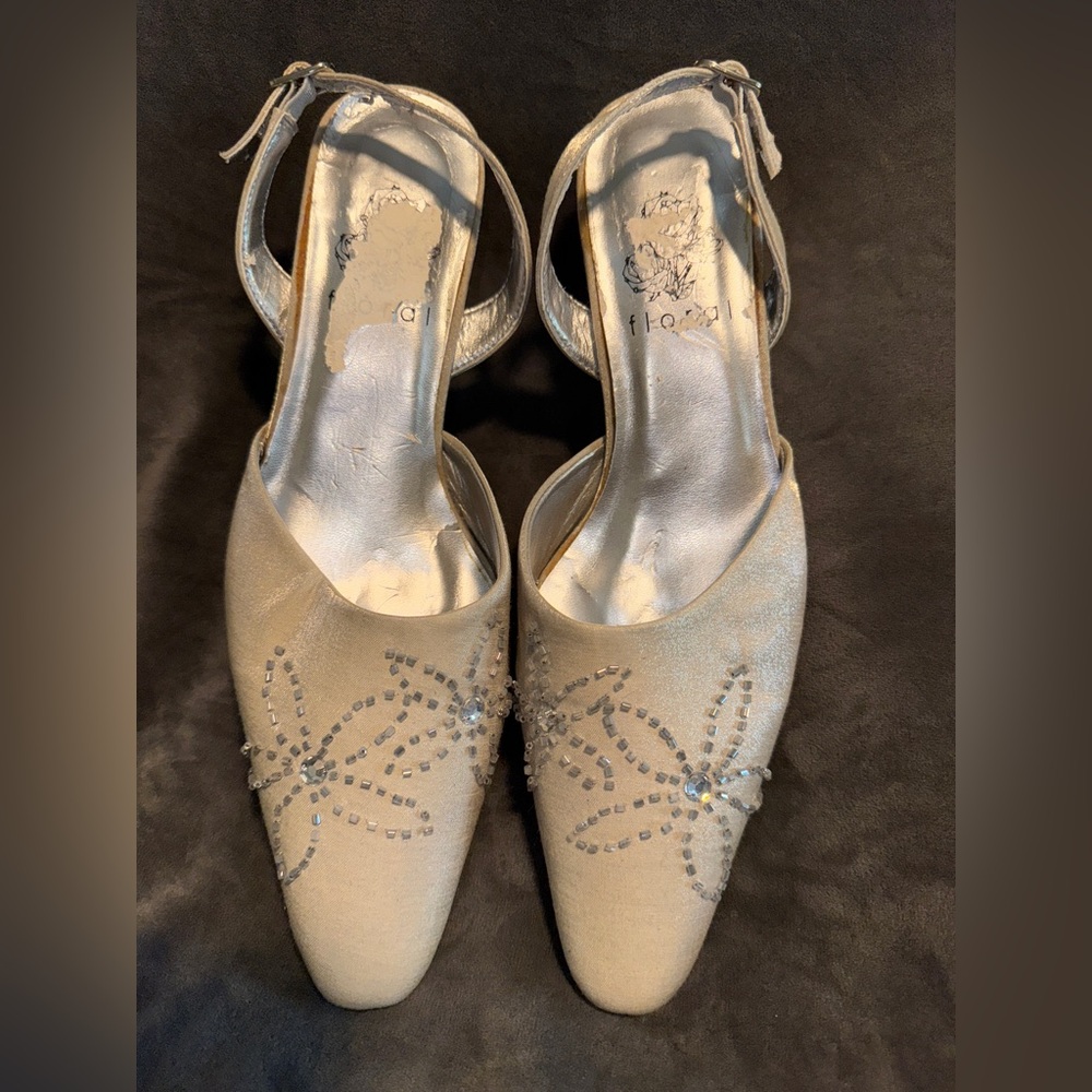 Floral Brand Beaded Heels Size 8.5 Wide